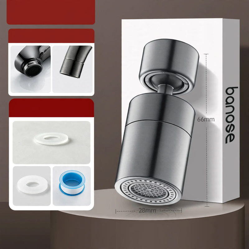 Kitchen faucet attachment with 720° rotation