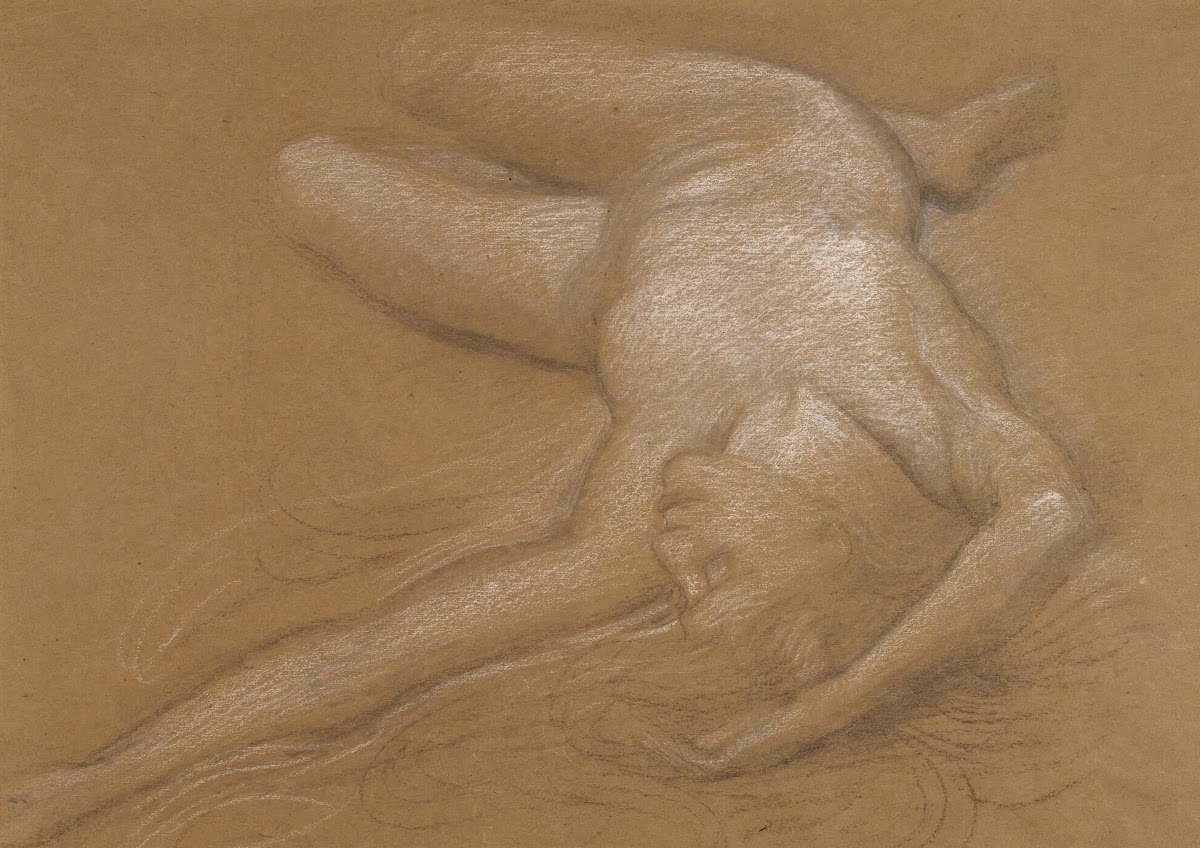 Study Of A Reclining Nude Girl For The Cave Of The Storm Nymphs