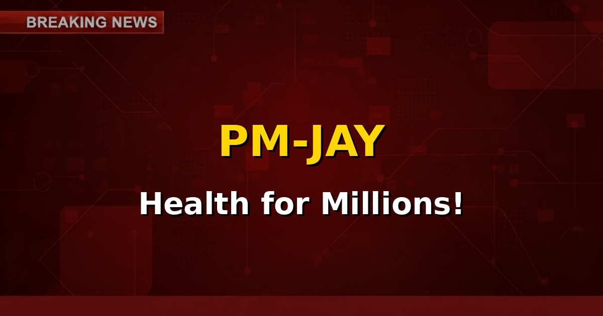Image depicting a family receiving an Ayushman Bharat card, symbolizing accessible healthcare and financial protection under the PM-JAY scheme.