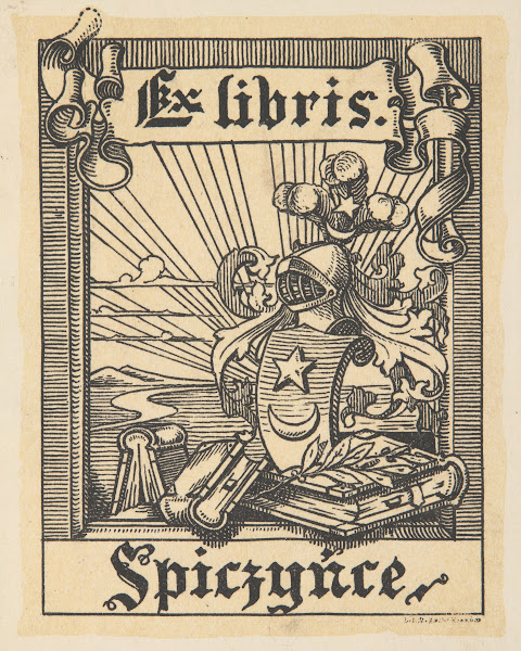 Ekslibris biblioteki Teresy i Henryka Tyszkiewiczów w Spiczyńcach 1900
