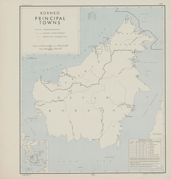 Borneo  principal towns 1945