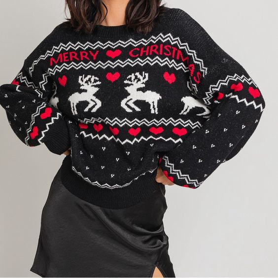 Festive sweater with animal motif