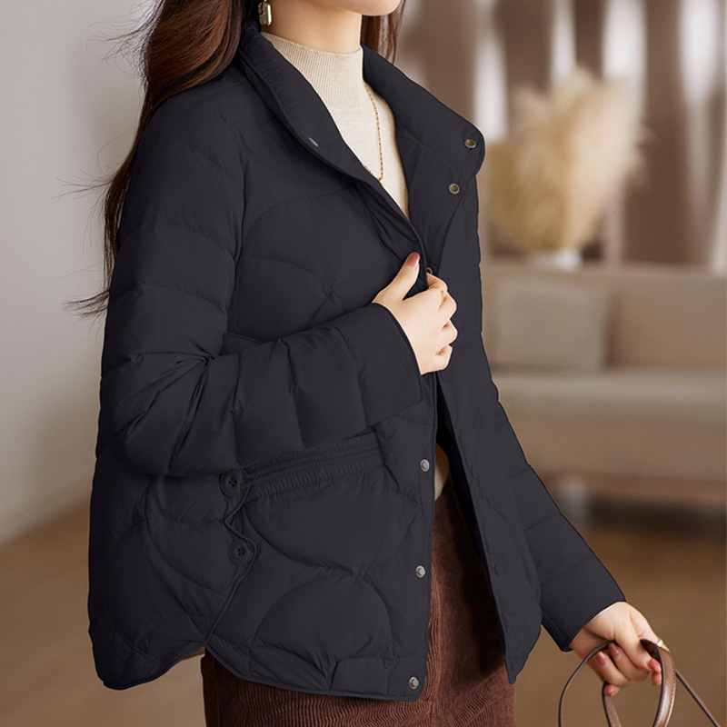Short women's down jacket, lightweight, stylish