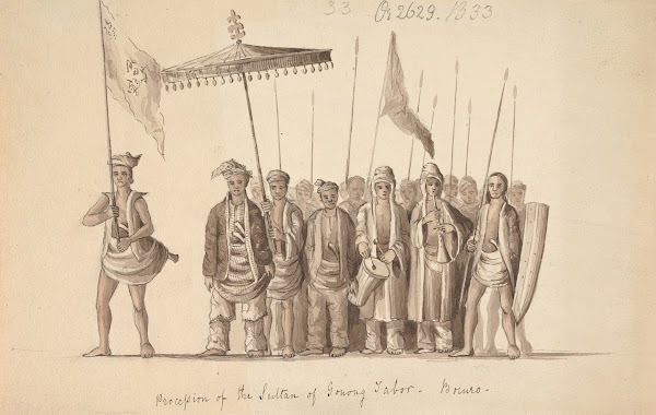 Procession of the Sultan of Gonong Tabor Borneo 1848