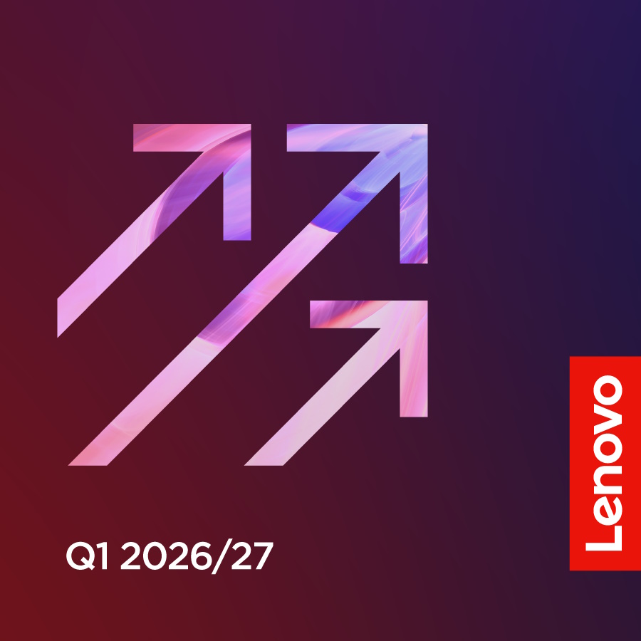 Lenovo bate recordes históricos: IA híbrida impulsiona trimestre mais forte de sempre com receitas de 26,9 mil milhões