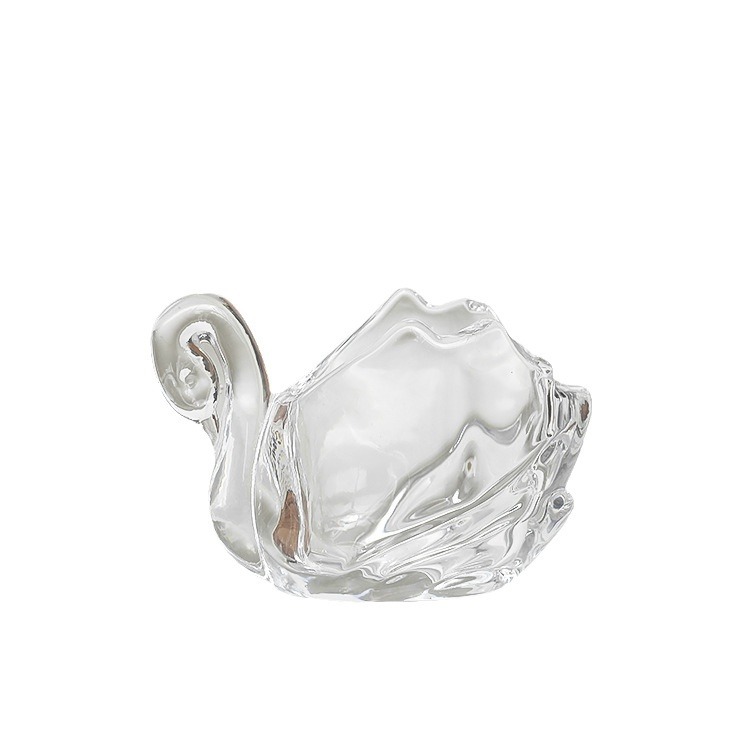 Swan glass jar, transparent, jewelry and cosmetics