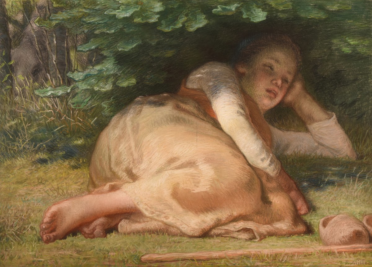 Bergère dormant à lombre dun buisson de chênes 1874