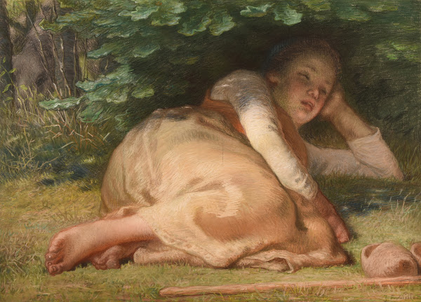 Bergère dormant à lombre dun buisson de chênes 1874