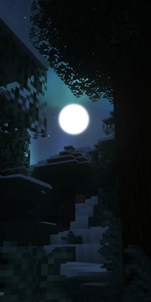 Minecraft, Moon Rays, Forest, Stars, Video Games 4K Wallpaper Background