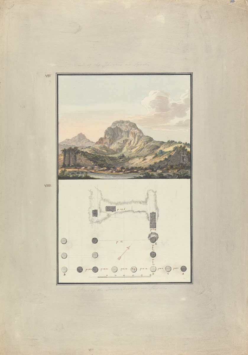 View of the Theater and Plan of the Ionic Temple at Sardis ca 1750