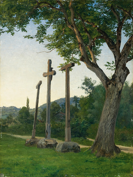Three Crosses Along A Country Lane