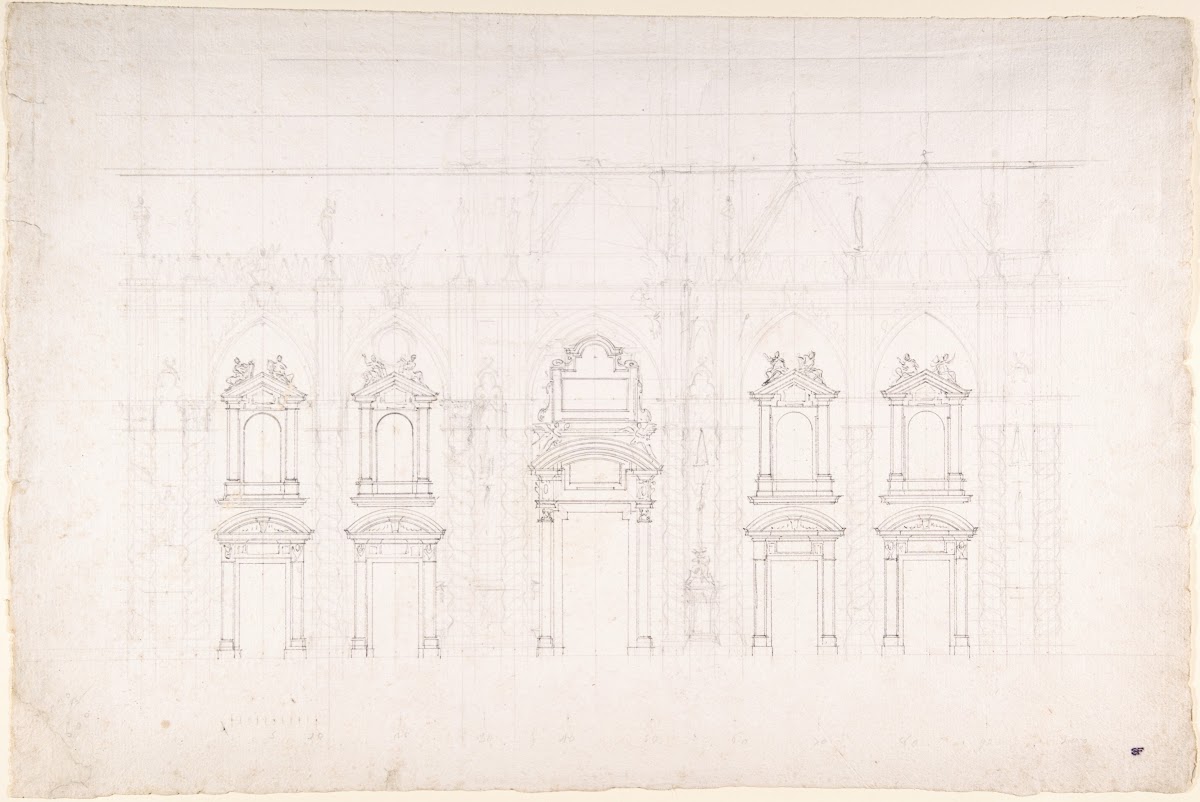 Detail study for the façade of Milan cathedral 17001773