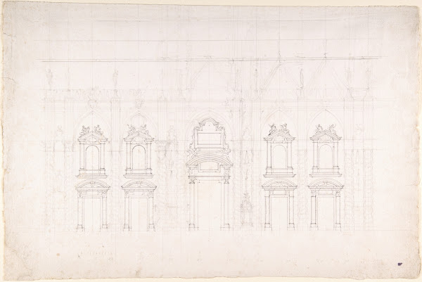 Detail study for the façade of Milan cathedral 17001773