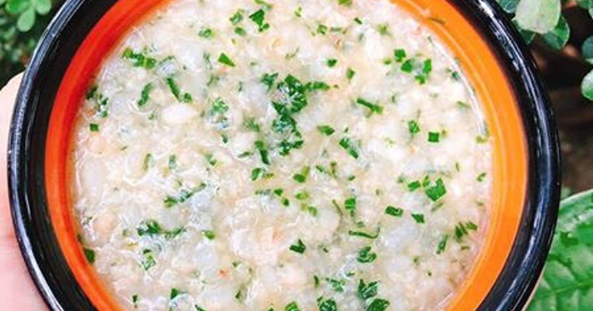 Ăn dặm - Cháo tôm rau muống