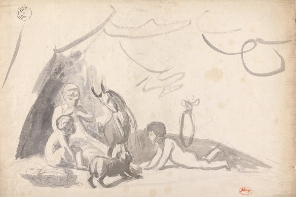 Children with a Goat and a Dog