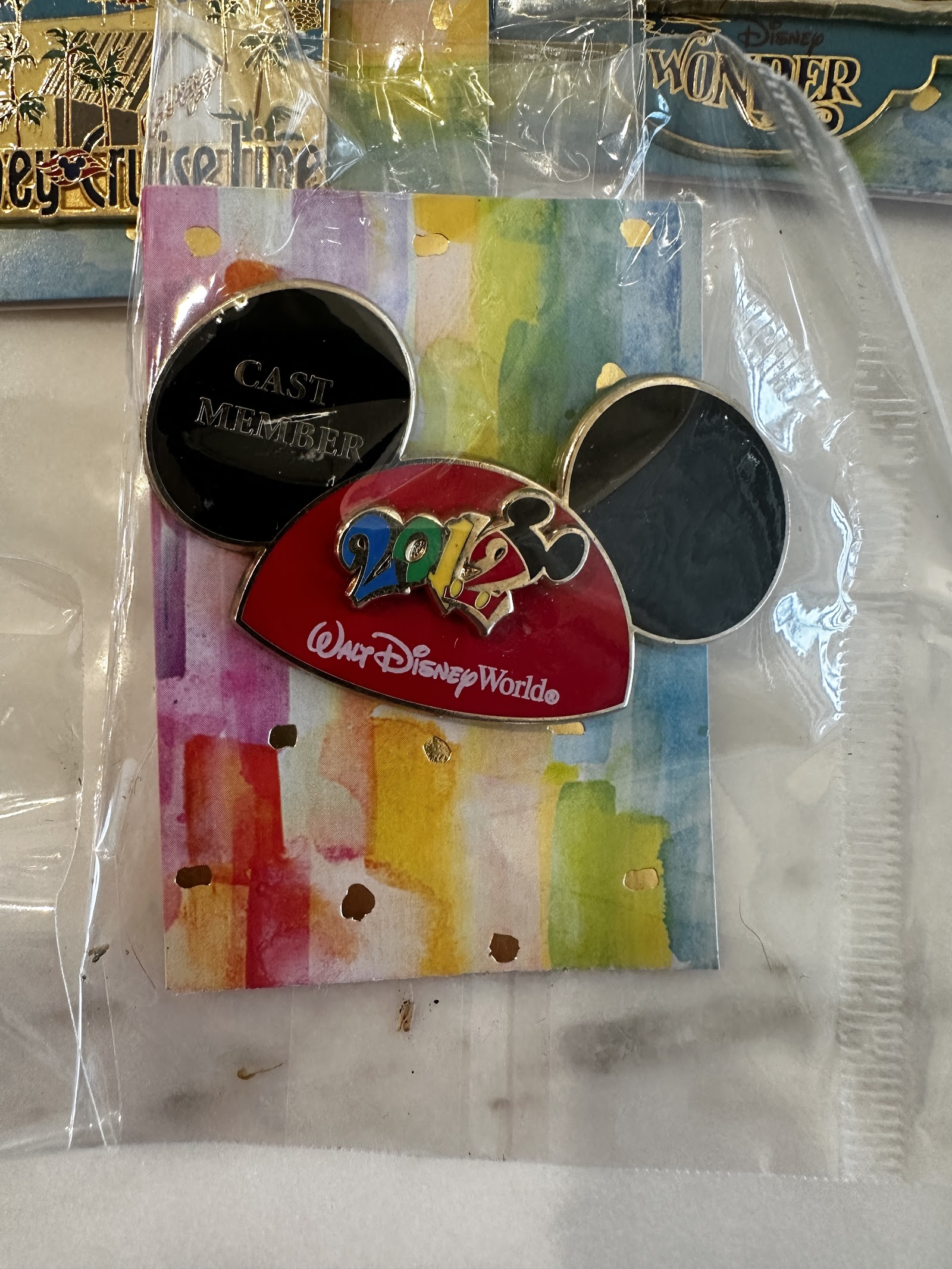 Disney exclusive enamel pin from the 2000s, approximately 1.75 inches, showing vivid enamel colors and metal detailing in pristine condition