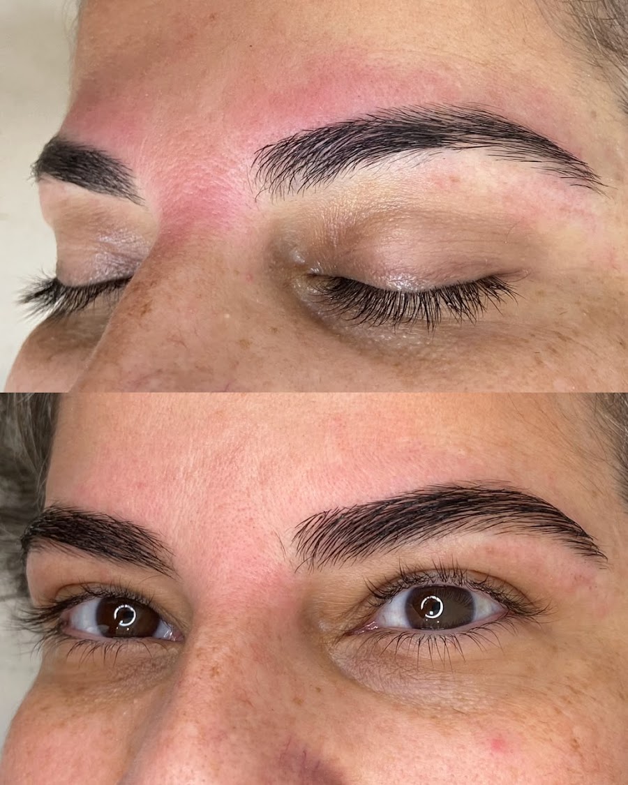Antes e depois — reconstrução de sobrancelhas naturais