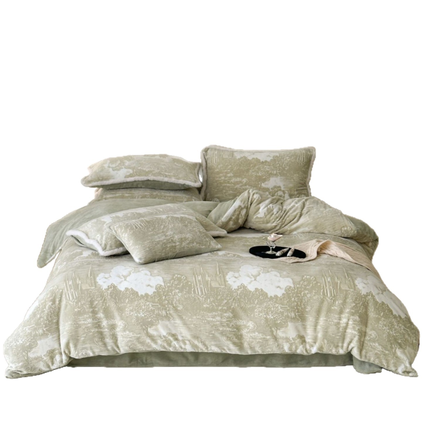 Milchfaser-Bettwäsche-Set, doppelseitig, Vintage-Blumenmuster
