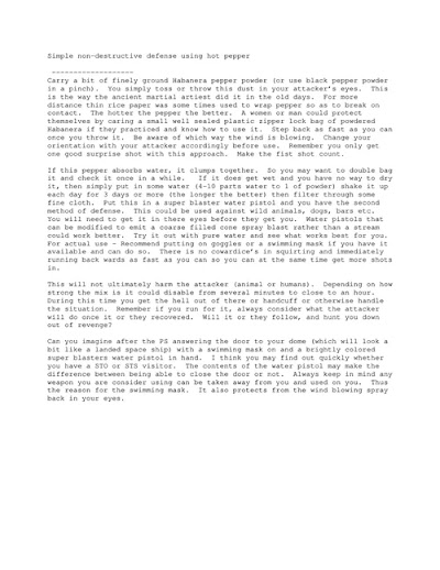 Simple Non-Destructive Defense Using Hot Pepper 1997