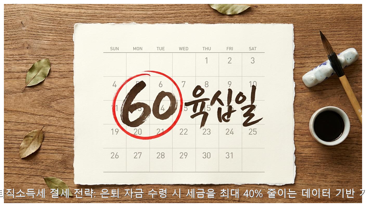 IRP 퇴직소득세 절세 전략: 은퇴 자금 수령 시 세금을 최대 40% 줄이는 데이터 기반 가이드 핵심 안내 및 분석 인포그래픽 (8)