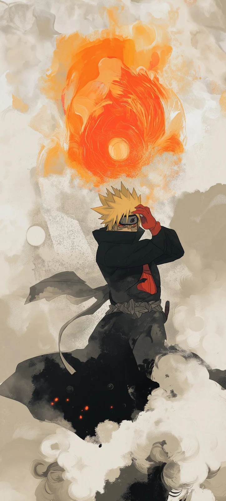 Minato Namikaze Fire Rasengan - Digital Ink Painting iPhone Wallpaper (978x2160)