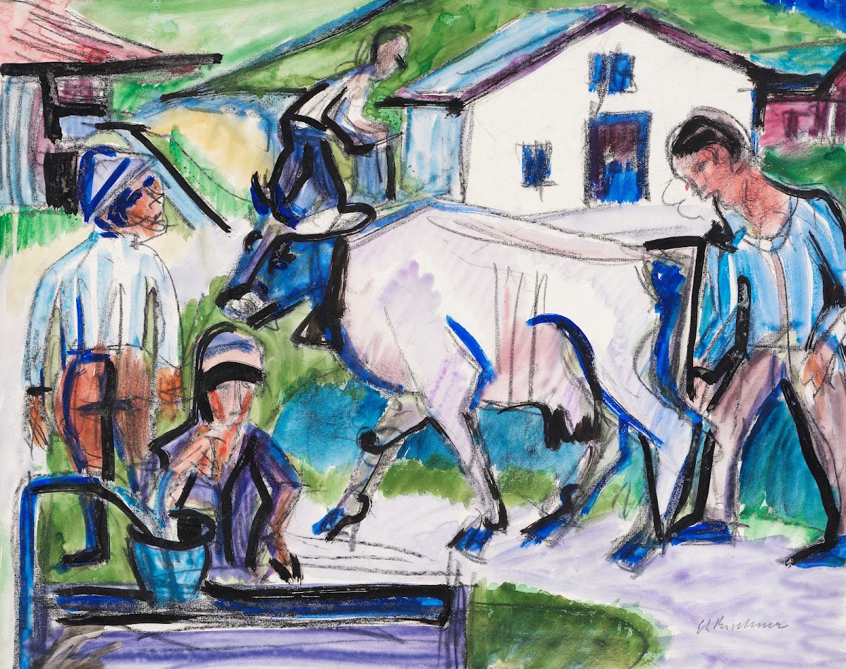 Bauern mit Kuh 1922