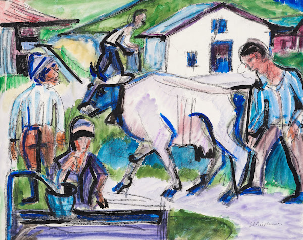 Bauern mit Kuh 1922