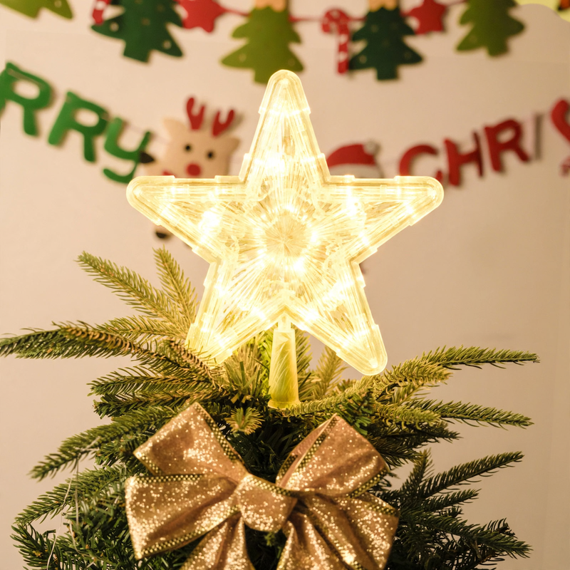 LED-Weihnachtsbaumspitze, Stern aus Eisenkunst