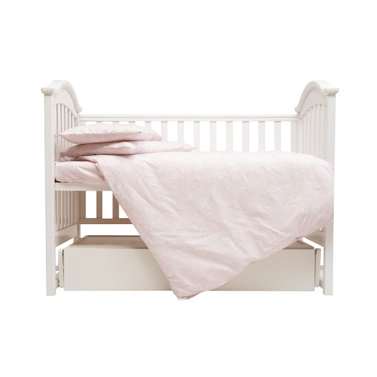 Bedding set for a baby crib 5 el Twins Via (poplin) Baby pink