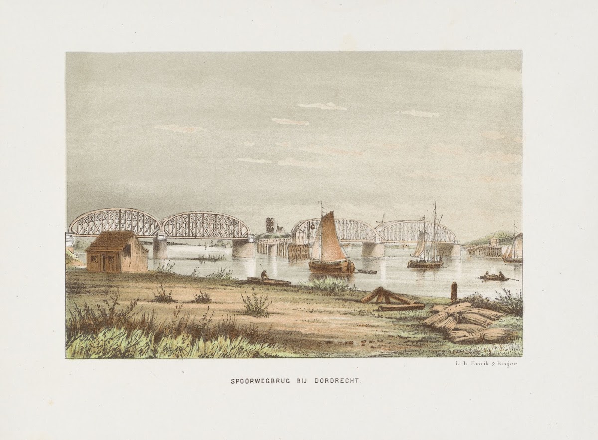 Spoorwegbrug bij Dordrecht 1872 1874