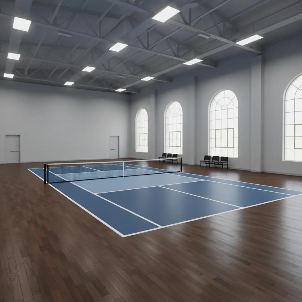 Berapa ukuran lapangan pickleball dalam ruangan