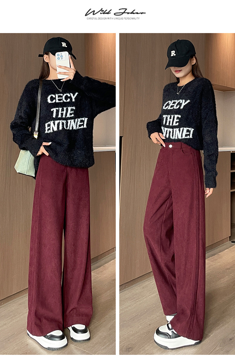 Modische Cordhose mit hohem Bund für Damen