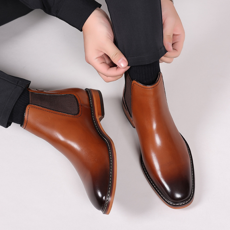 Herren-Chelsea-Boots aus echtem Leder