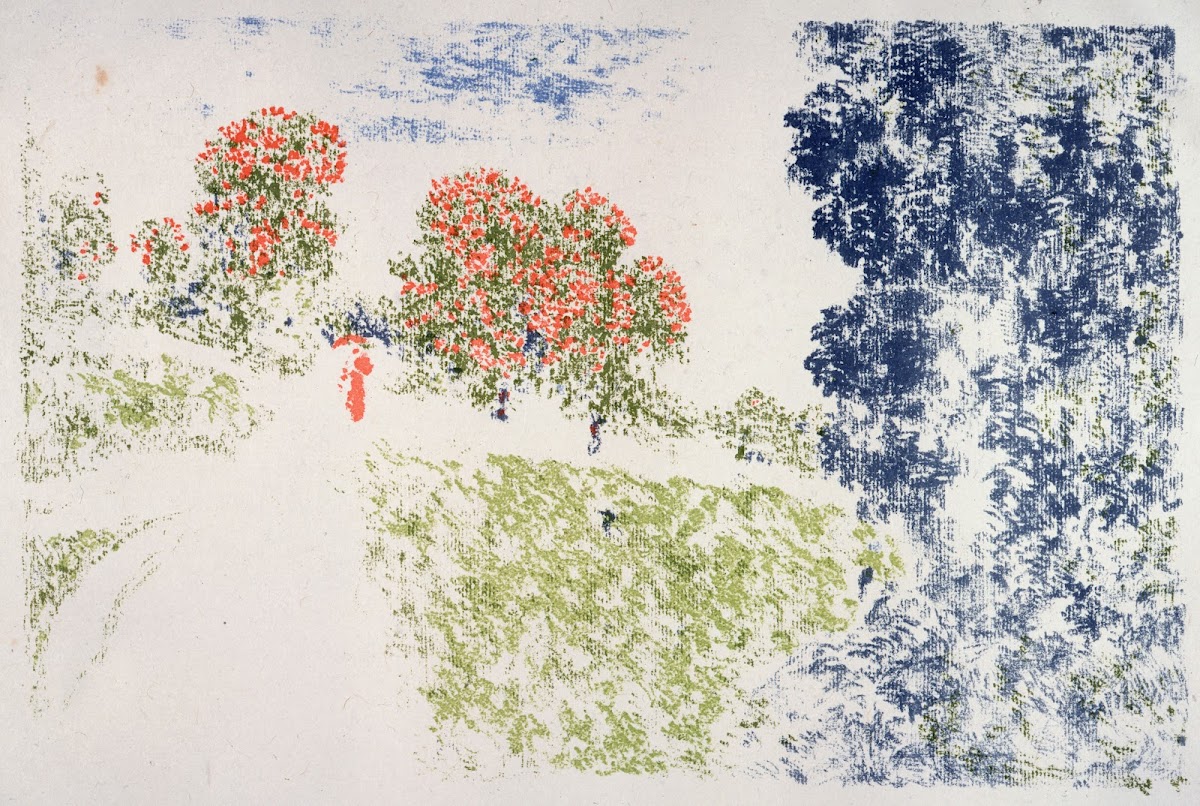 Femme en rouge dans un paysage 1898