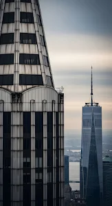 Chrysler Building Crown Detail with One World Trade Center