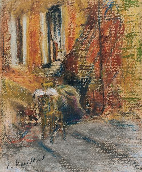 Deux figures assises sur les marches dune maison 1907 1908