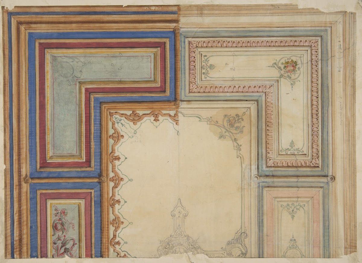 Two alternative designs for the painted decoration of a ceiling 183097