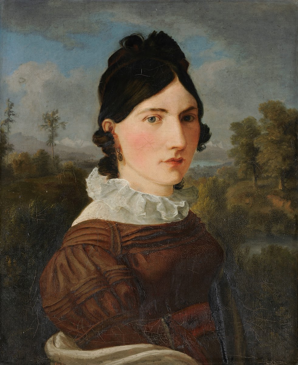 Portrait of the Artists Sister in Law Elise Miville Baumann 1824