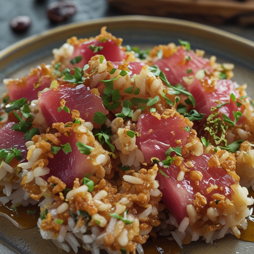 Nobu Crispy Rice Spicy Tuna Recipe - Easy Homemade Appetizer finished