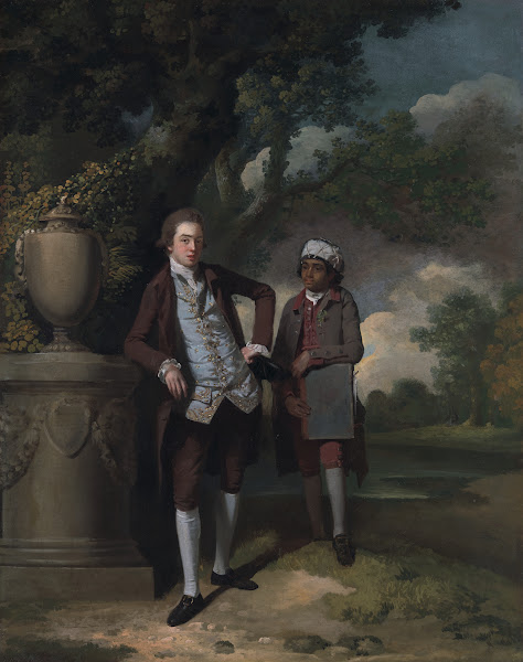 Portrait of a Man and an Attendant carrying a Portfolio ca 1765