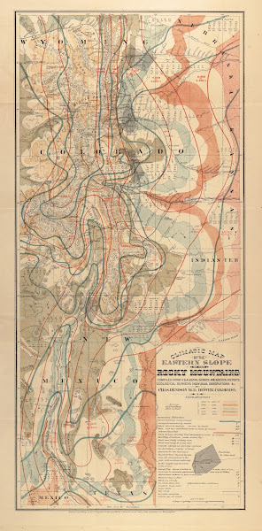 Climatic Map Of The Eastern Slope Of The Rocky Moutains 1880