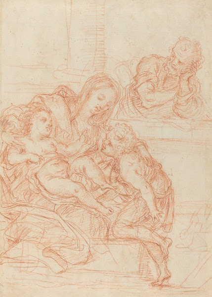 Madonna and Child with Saints John and Joseph recto 17th century