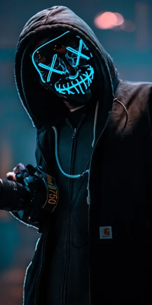The Purge, Leds, Men, Neon, Cyan 8K Wallpaper Background