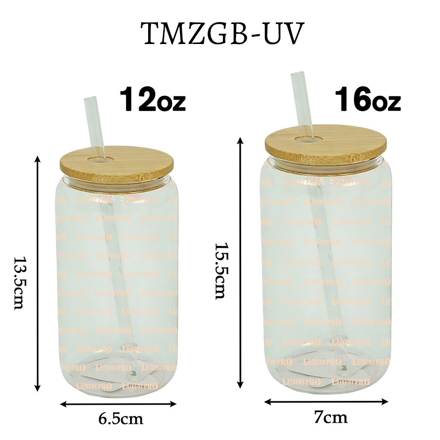 Clear Cup with Bamboo Lid - UV Printing