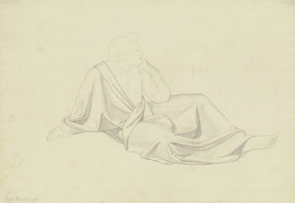 Sitzende Gewandfigur nach rechts ca 1830 1831