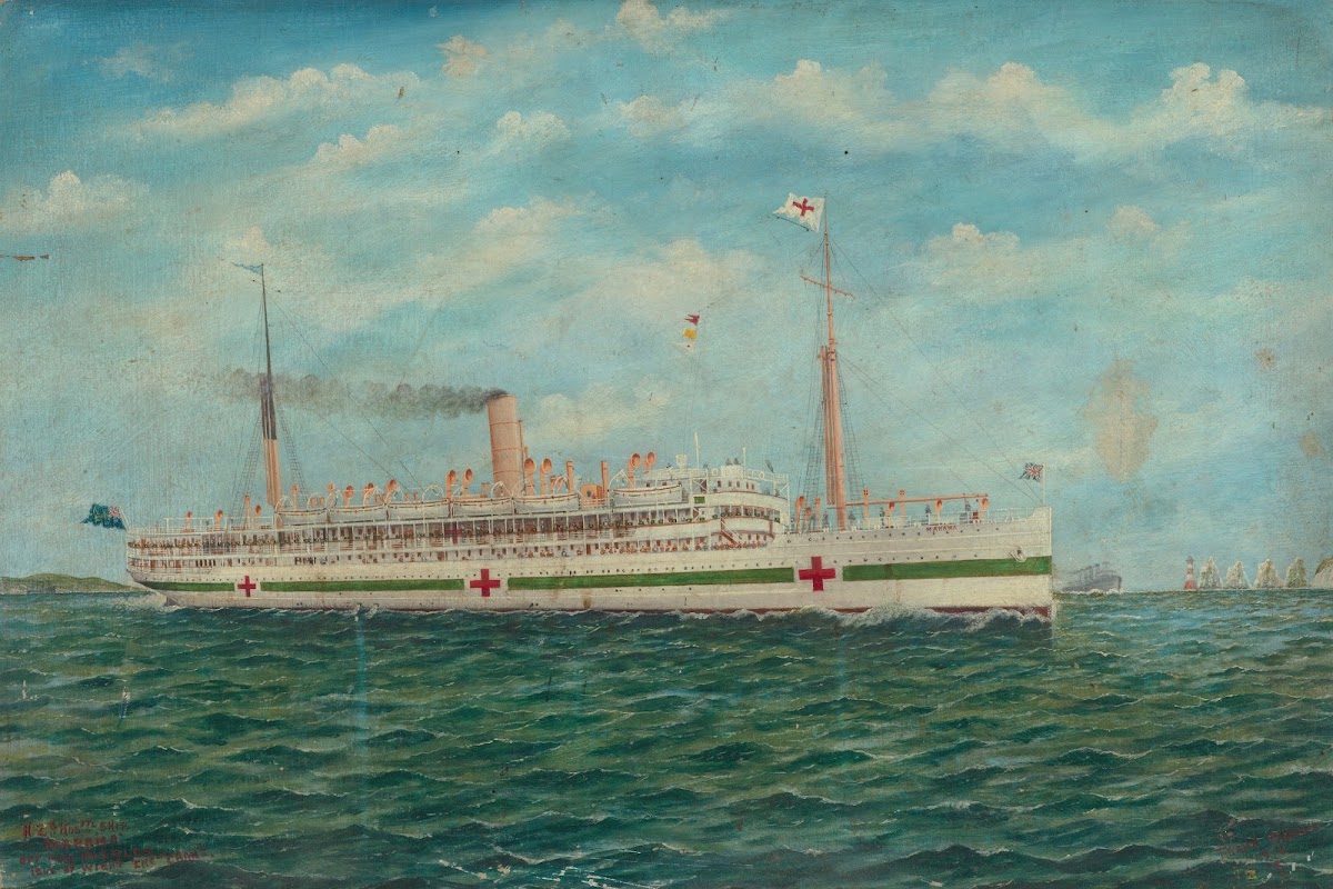 Marama NZ hospital ship off the Needles Isle of Wight English Channel 1918