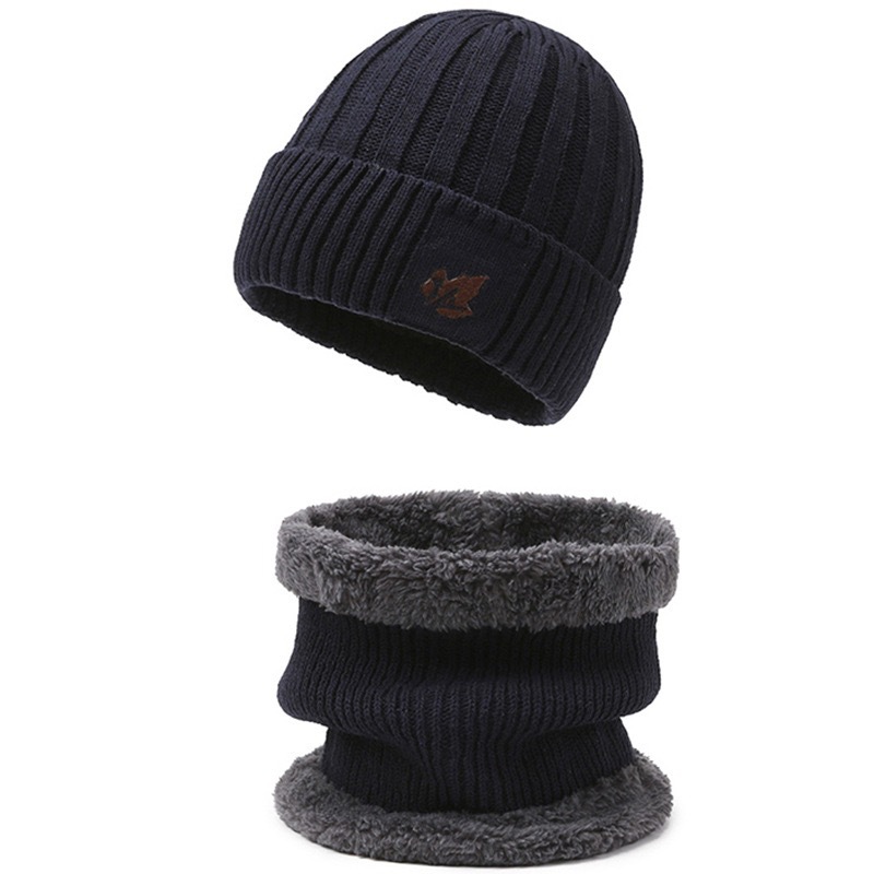 Men's Knit Set: Lined Hat and Neck Protector