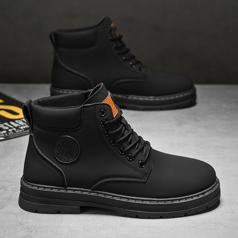 Men's ankle boots, breathable, flat