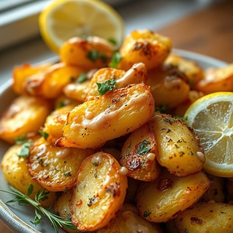 Crispy Greek Potatoes with Lemon and Garlic Recipe – Easy & Homemade finished