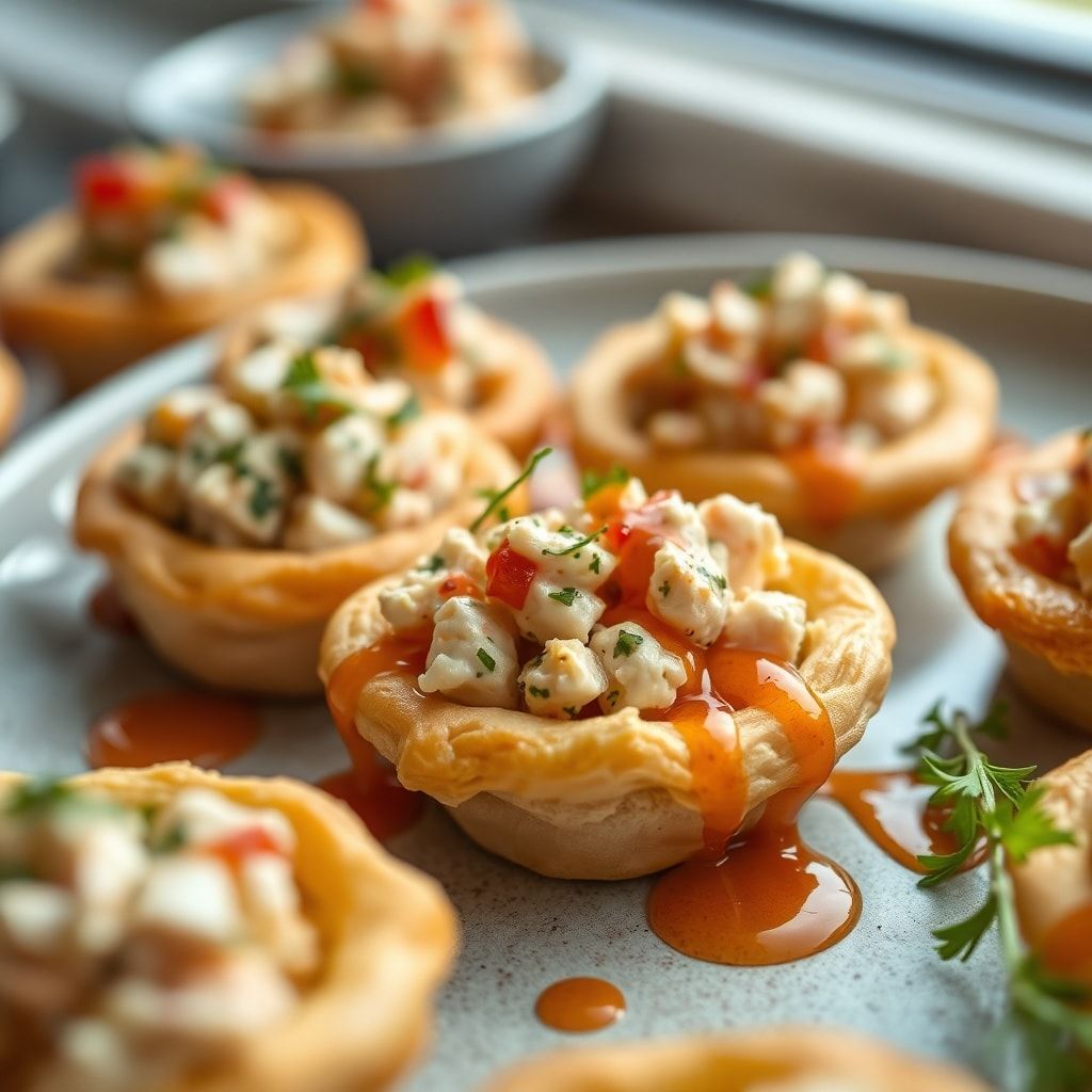 Easy Chicken Salad Puff Pastry Bites for Party Appetizers – Quick Homemade Crowd Pleaser finished
